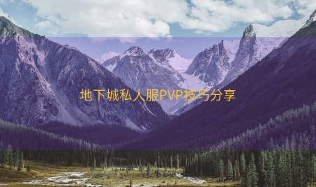 地下城私人服PVP技巧分享