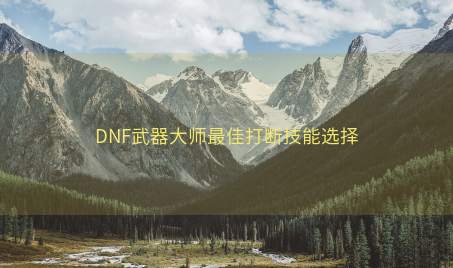 DNF武器大师最佳打断技能选择